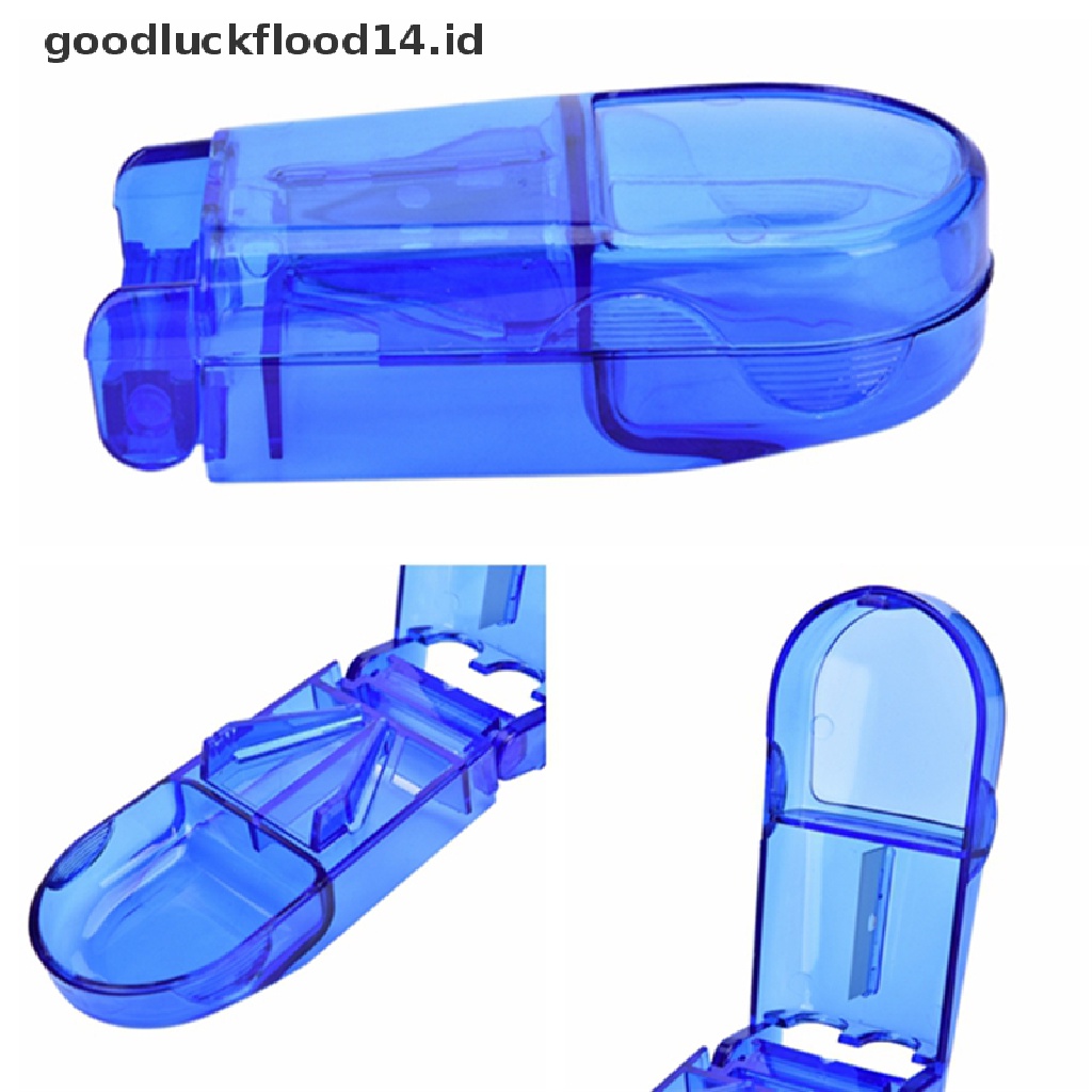 [OOID] Fashion Pill Cutter Splitter Half Storage Compartment Box Medicine Tablet Holder ID