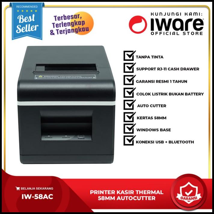 Printer Thermal Iware Kasir 58Mm Iware C-58Ac Usb