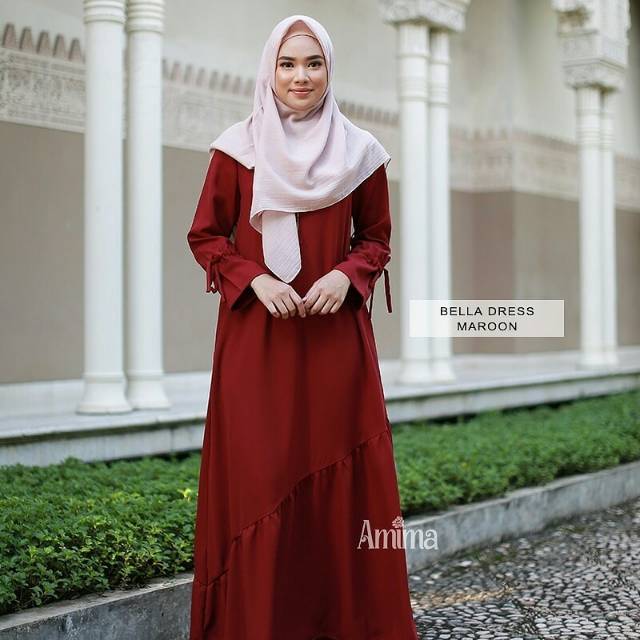 Bella Dress Amima Gamis Polos Ied Series