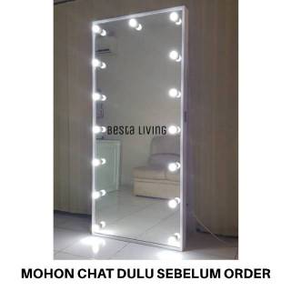 Full Body Standing Vanity Mirror Cermin Lampu Led Kaca Rias Makeup Cermin Badan Gantung Shopee Indonesia