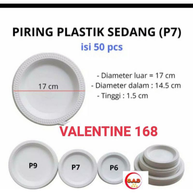 piring plastik sedang P7 / piring acar piring makan piring pesta P7 isi 50pcs