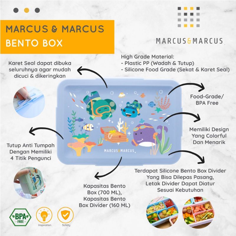 Marcus &amp; Marcus Bento Box - Tempat Makan Anak