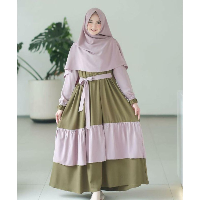 Amira syar'i/baju syar'i set hijab/gamis wanita terbaru
