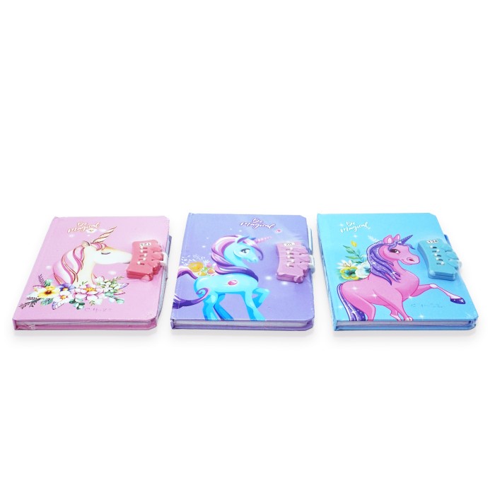 

Notebook Unicorn Diary Buku Tulis Buku Pulpen Pena Catatan Gembok