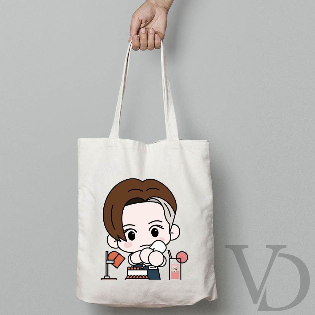 NCT DREAM /TOTE BAG BAHAN KANVAS MOTIF NCT CAFE 2021 / KPOP TOTE BAG / TAS BELANJA MOTIF KOREA