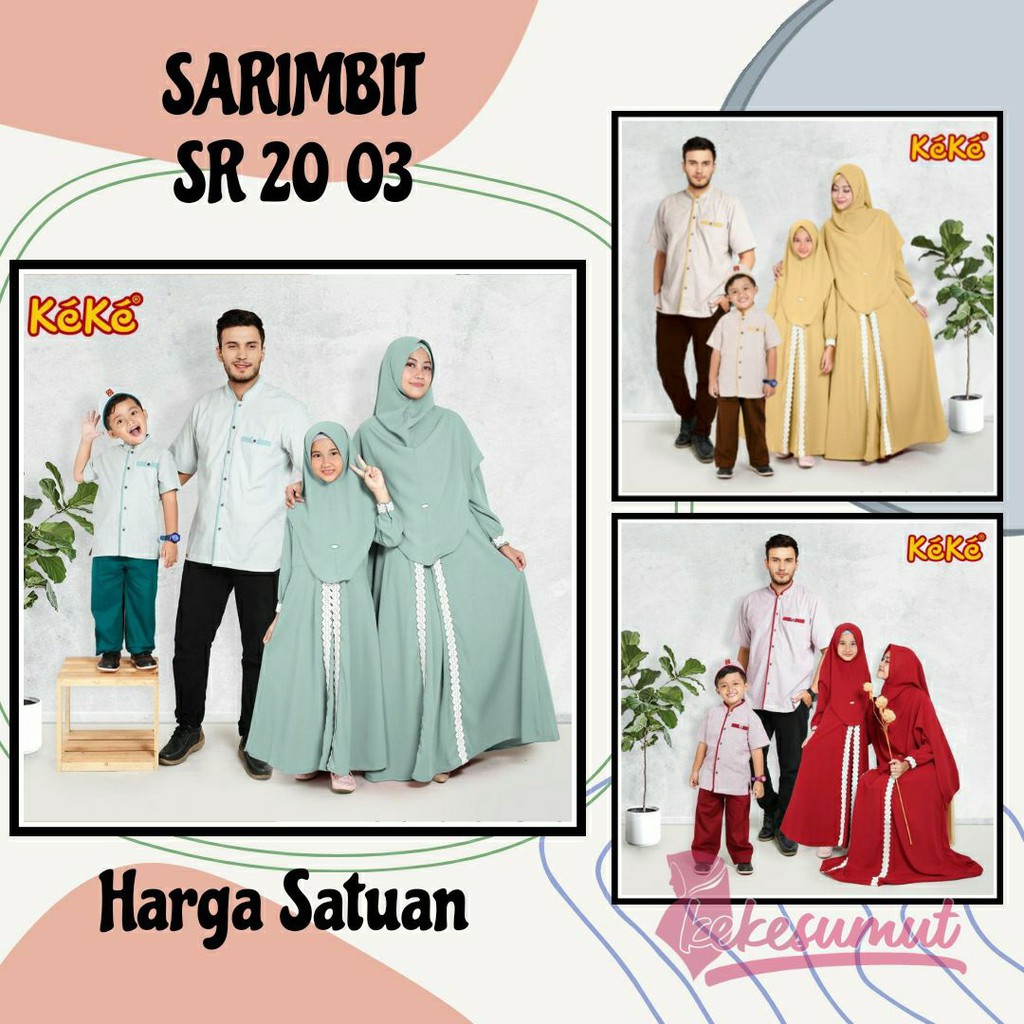 Kekesumut SR 20 03 Baju Busana Muslim Sarimbit series Keluarga Keke