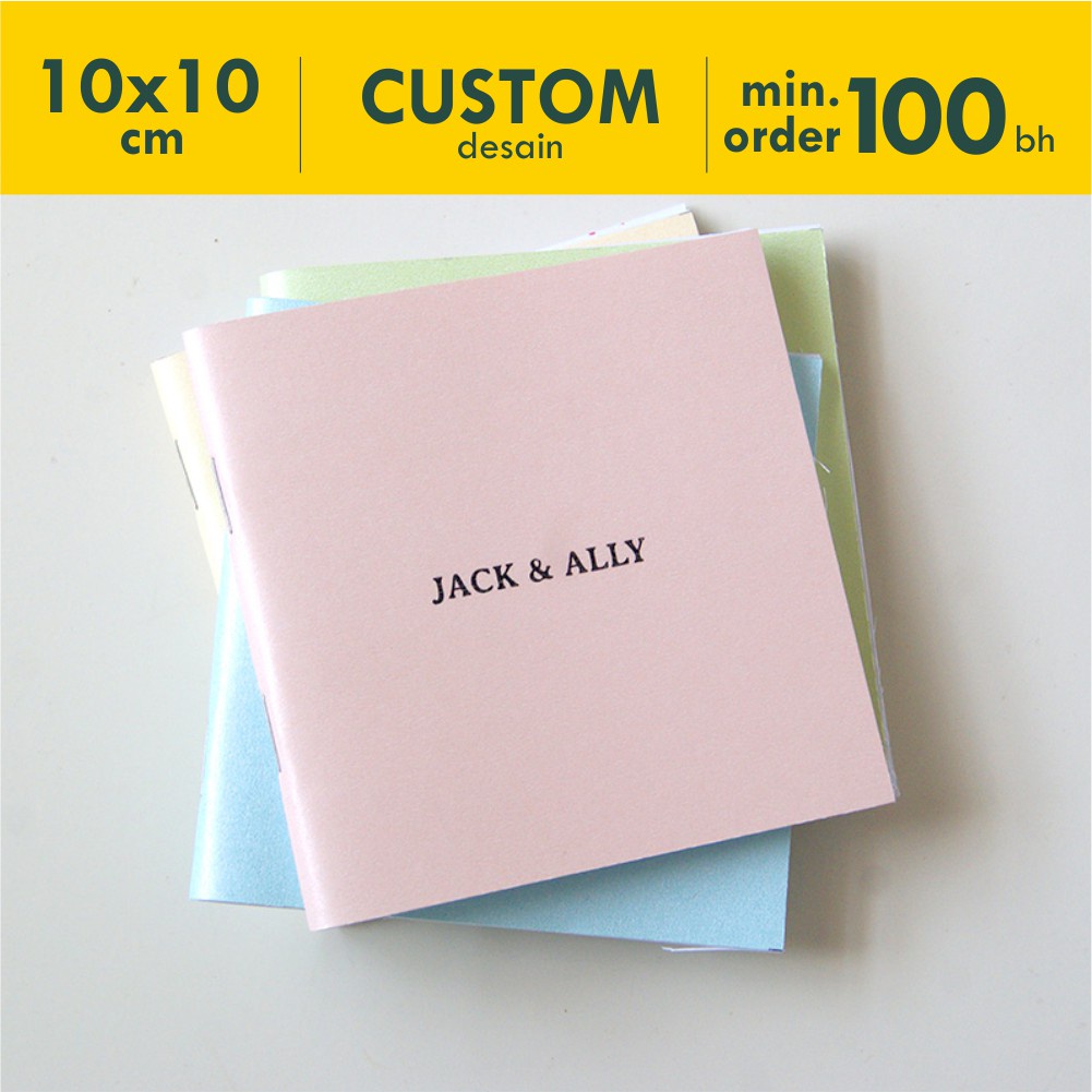 

Notebook Souvenir Pernikahan Nikah Wedding Notes Blocknote Jasmine Rustic Kraft Ekonomis 10x10 cm