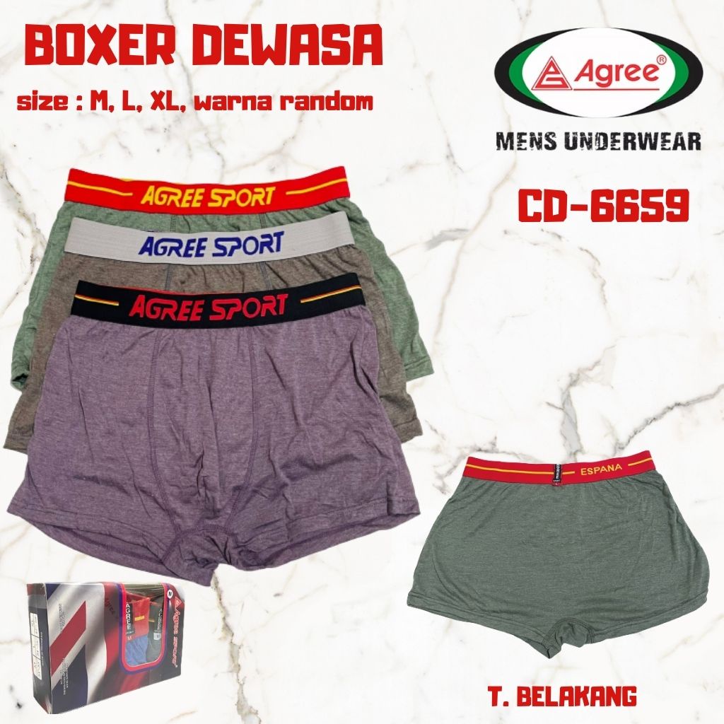 Rc 1pcs Agree Cd Celana dalam boxer sport pria super soft