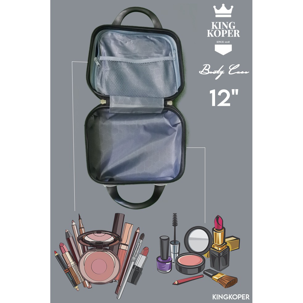 Beautycase koper 12 dan 14 inch polo geneva 027 - koper motif - hardcase - travel bag - koper anak - COD