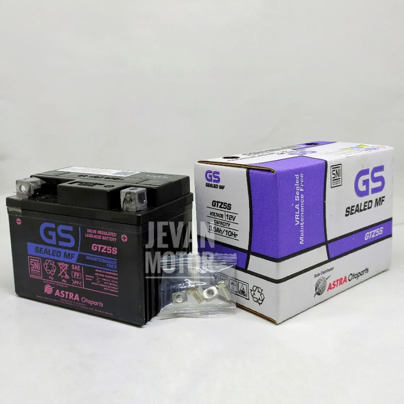 [JEVAN MOTOR] GS Battery MF-GTZ-5S / Aki GTZ-5S / Aki Kering GTZ-5S ORIGINAL