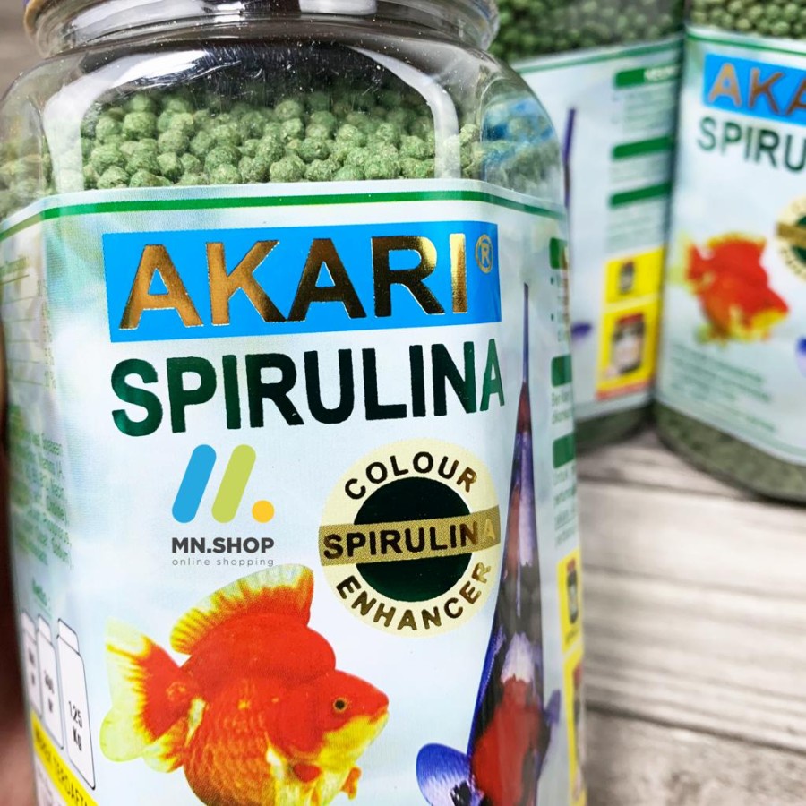 Pakan ikan Koi dan Koki bervitamin akari spirulina 300 grm