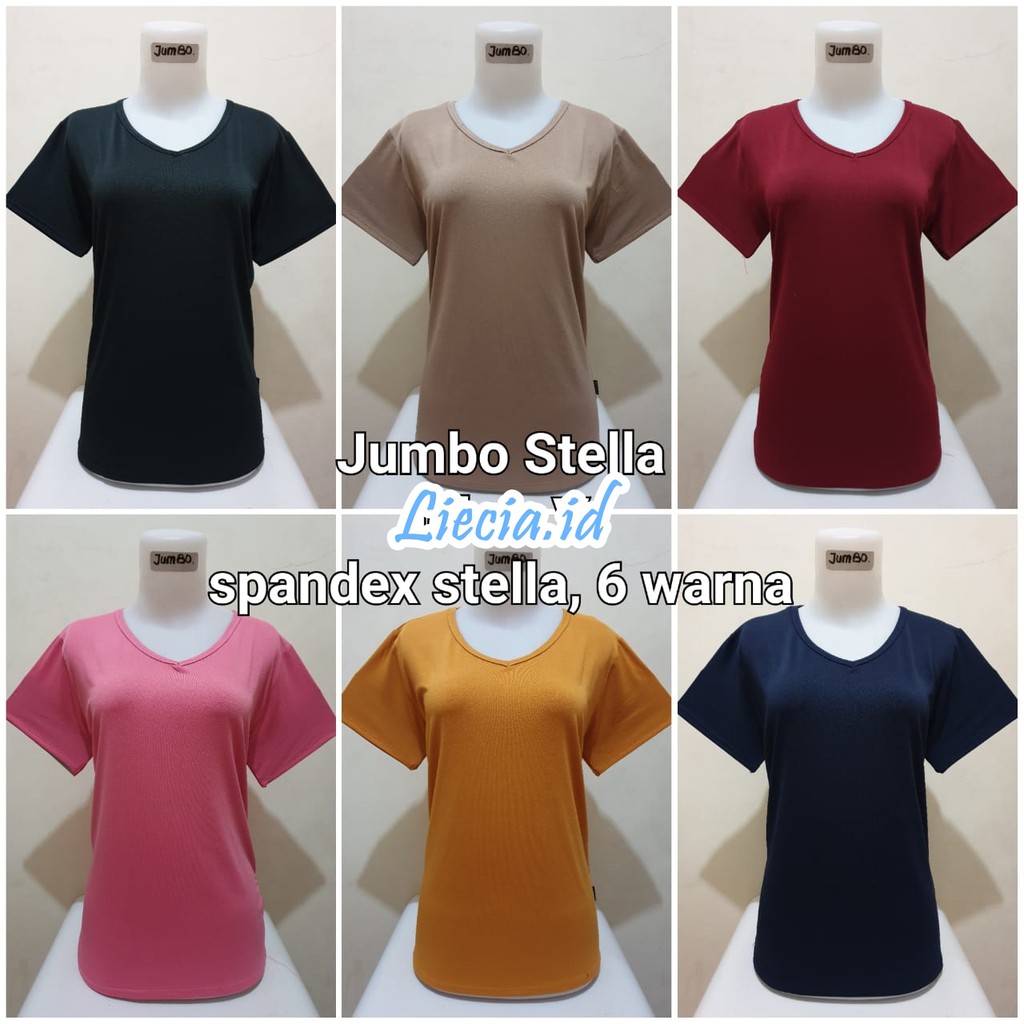 LIECIA Kaos  Oblong  Wanita Kaos  Spandex Murah  Jumbo  Big 