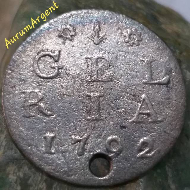 SA44-- 1 PC KOIN PERAK KUNO ASLI 2 STUIVER GELDERLAND TH 1792. -- SILVER COIN --