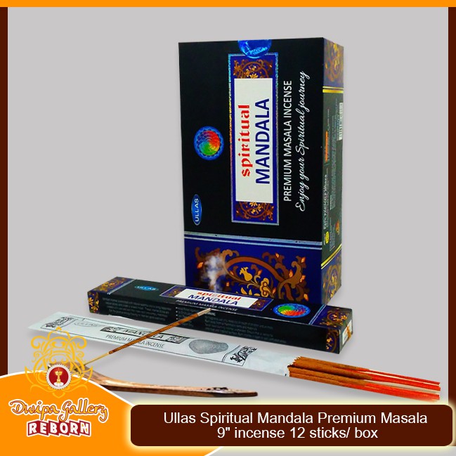 Ullas Spiritual Mandala Premium Masala 9&quot; incense 12 sticks/ box