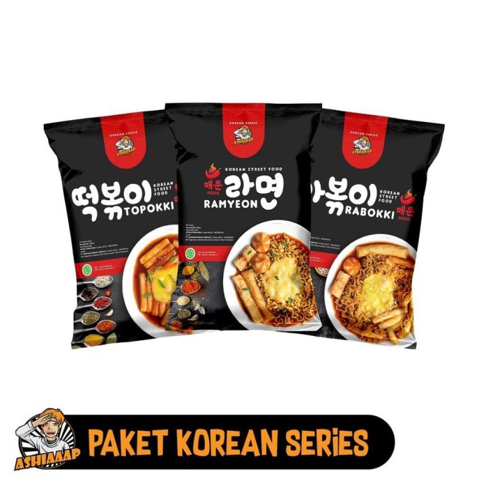 

Ashiaaap Paket Korean Series (Rabokki + Topokki + Ramyeon)