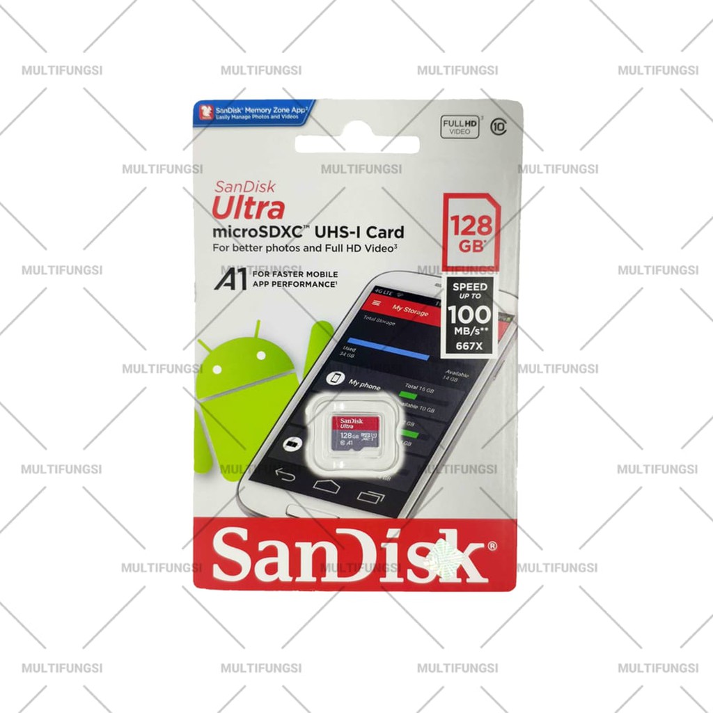 ORIGINAL SANDISK ULTRA MICROSD 128GB 100MB/S UHS-I A1 MICRO SD