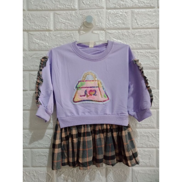 Dress casual anak perempuan Lilac