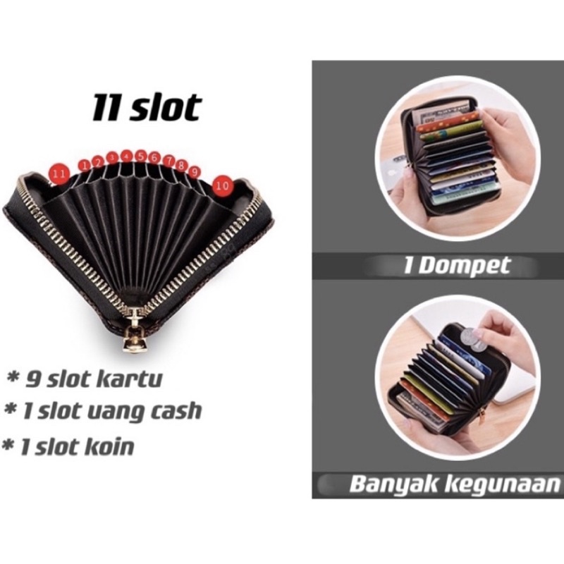 Dompet kartu cowok cewek fashion sleting import dompet kartu pria dompet kartu wanita 11 slot