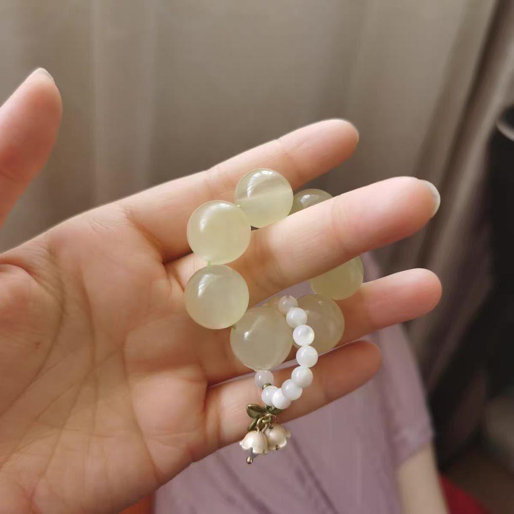 NEEDWAY Wanita Mengubah Cincin Elegan Manis Untuk Perempuan Peach Manik-Manik Temperamen Worry Beads