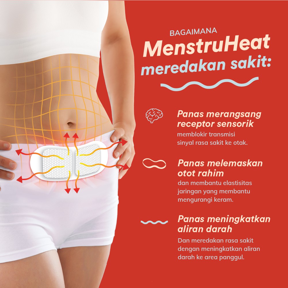 MenstruHeat | Kompres Hangat Haid -1 box/6 pcs | Produk Singapur terjual lebih dari 3juta | Termurah Image 2