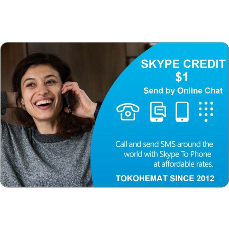 skype credit 1USD $1 voip bisa untuk telepon sms international gsm biaya pulsa murah virtual number