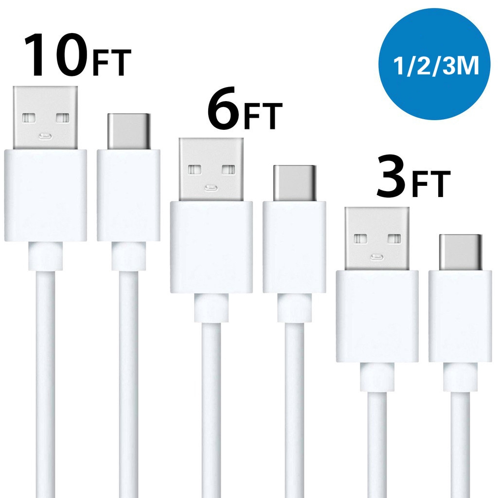 1 / 2 / 3m Kabel Data / Charger USB 3.1 Tipe C untuk Samsung / Huawei