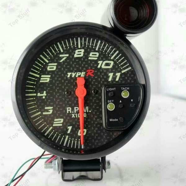 Tachometer Type R 7 Warna Layar Hitam Carbon Aksesoris Mobil