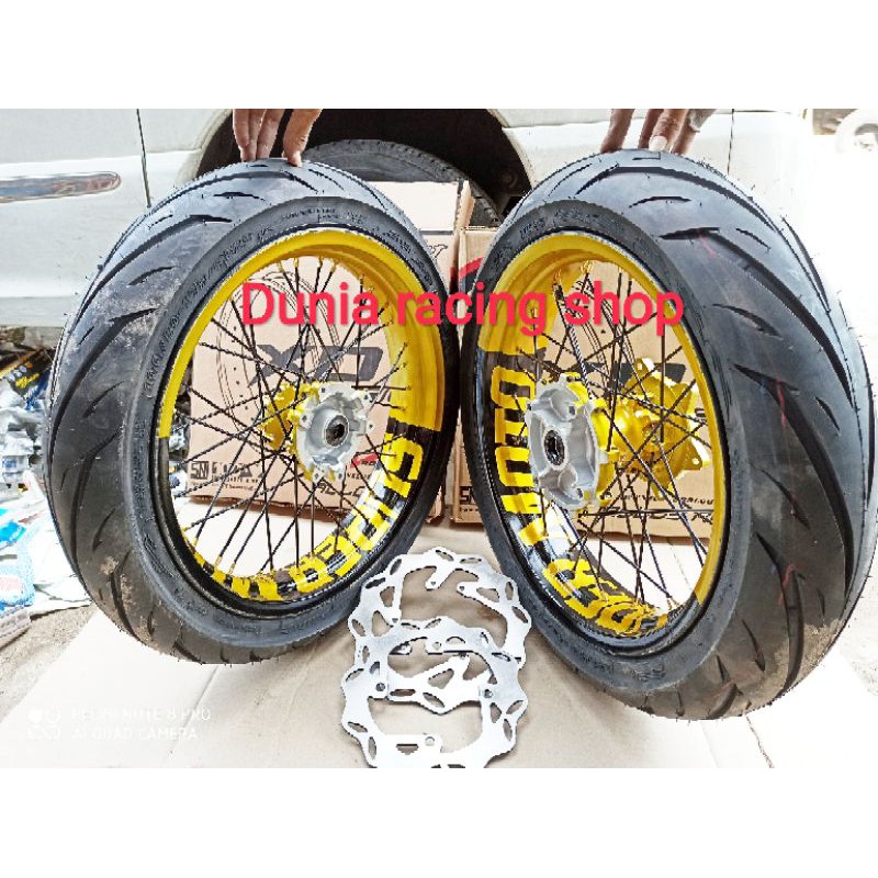 Sepaket Velg Supermoto Honda CRF 150 Velg Sumo ring 17 Ban Tubles tromol CRF pemakain PNP
