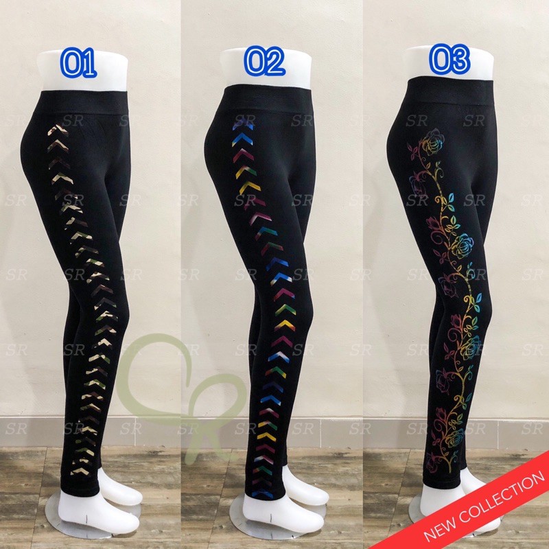 Legging Import Print Rainbow Motif Pelangi Fashion Wanita