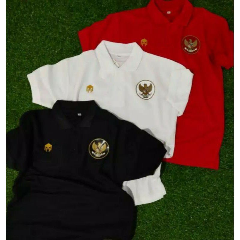 Shirt polo indonesia garuda bulet bordir