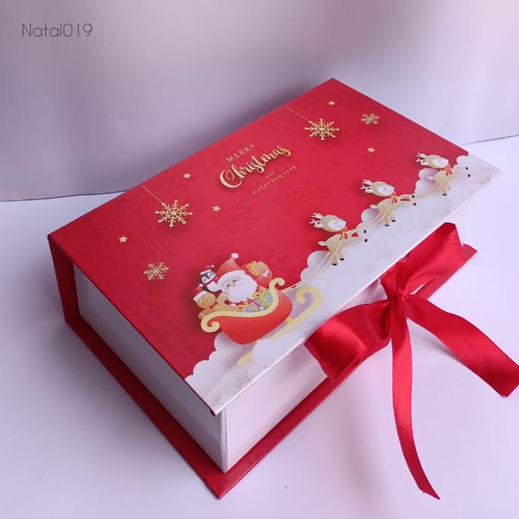 Box hampers natal christmas hardbox custom 25 x 15 x 8 cm
