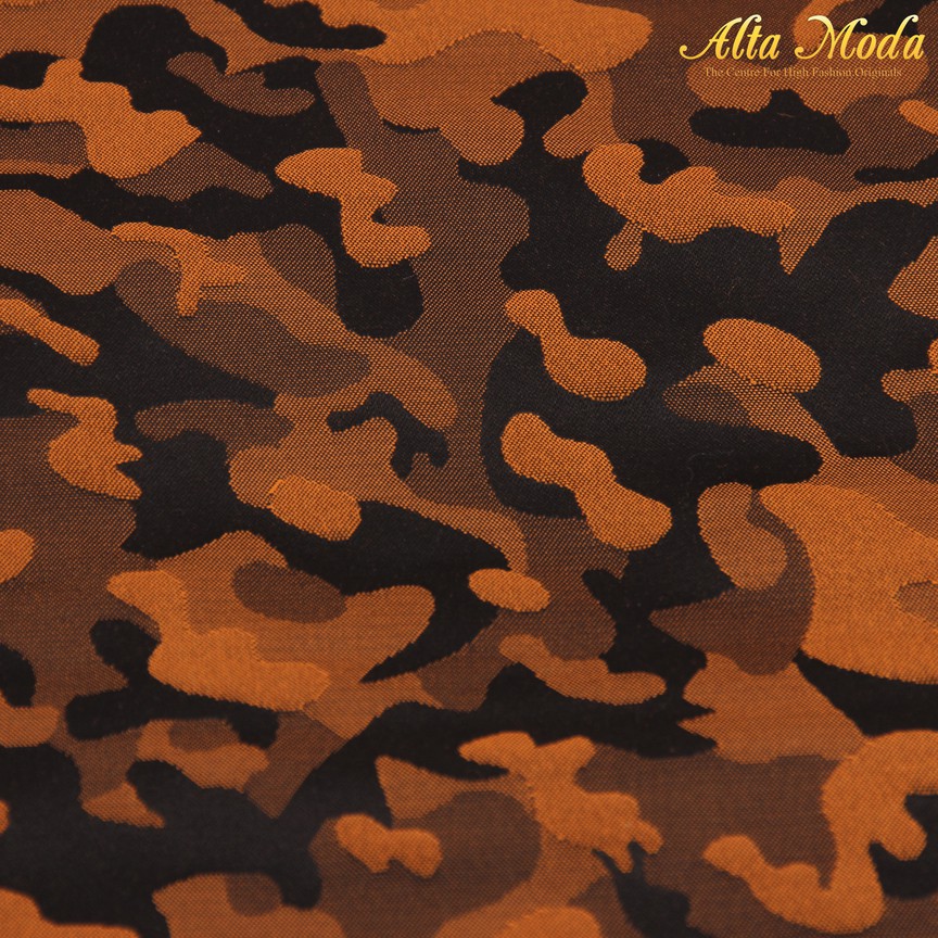 

Alta Moda Jacquard Motif Camouflage Black Orange (1M)
