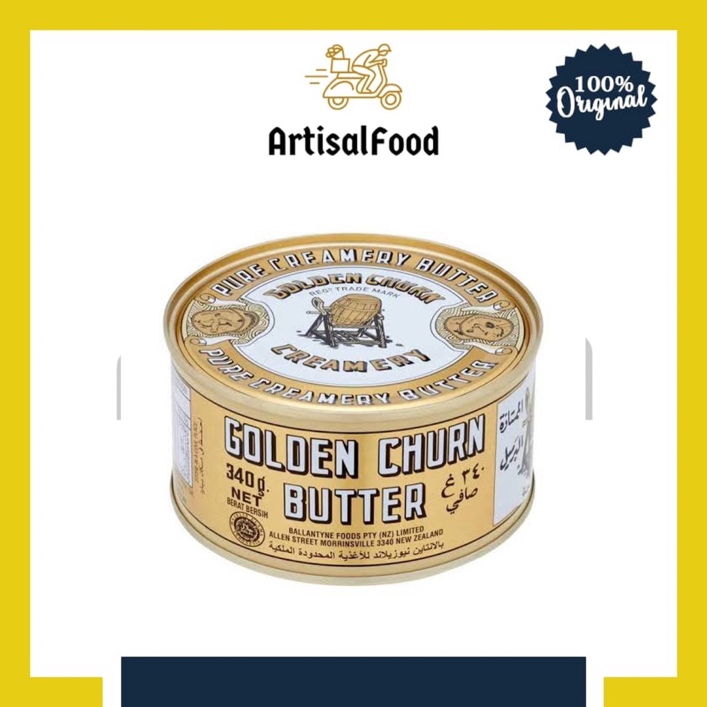 

mentega GOLDEN CHURN BUTTER 340gr KALENG ORI