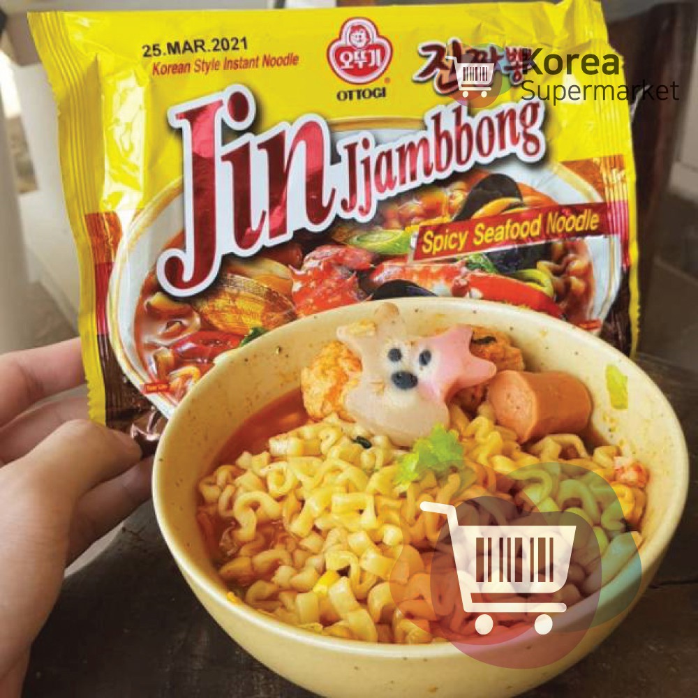 Ottogi Jin Jjambbong Ramen Ramyun 130g/Mi Ramen Rasa Seafood Asli Korea