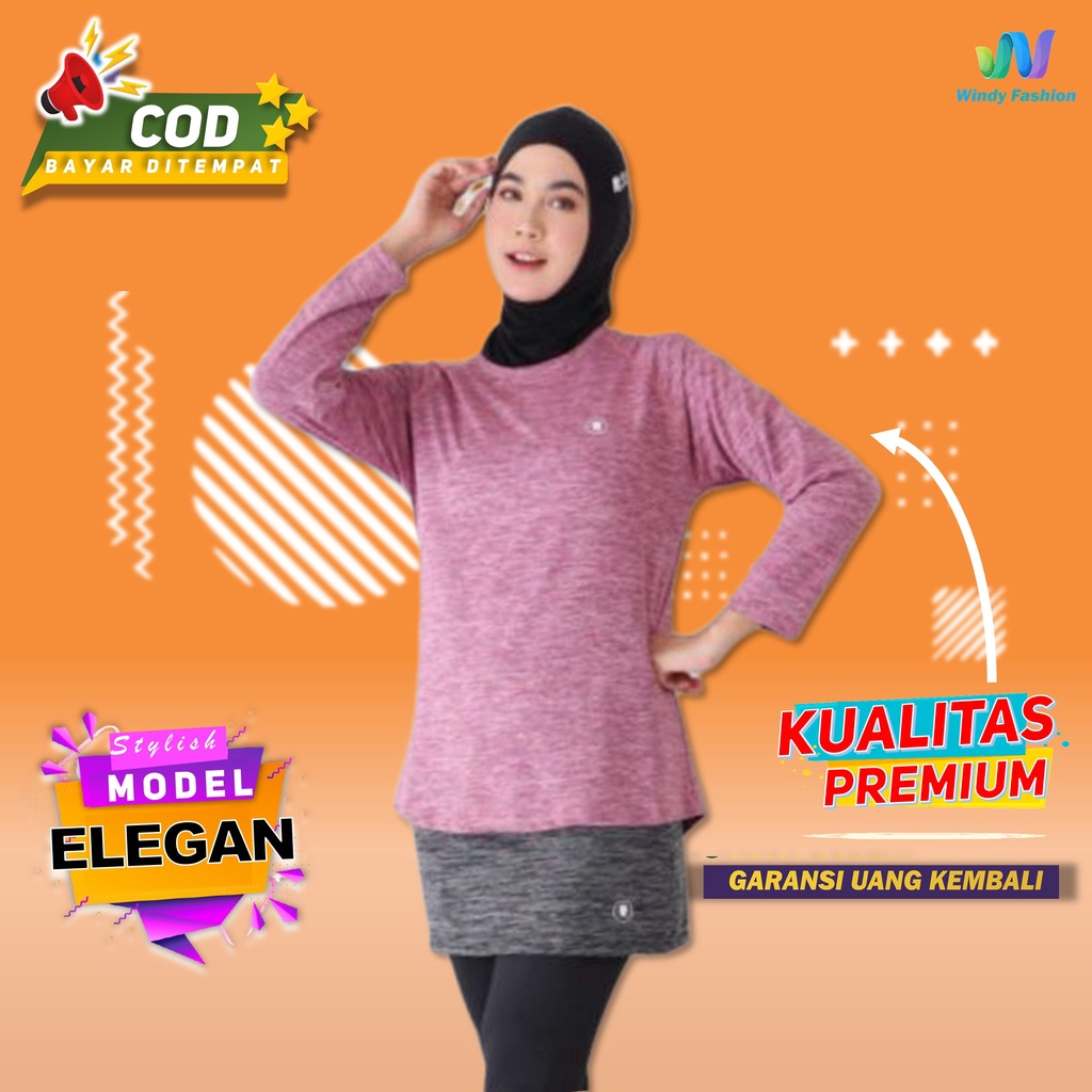 Jual Baju Sport Atasan Olahraga Wanita Cewe Muslimah Lengan Panjang ...