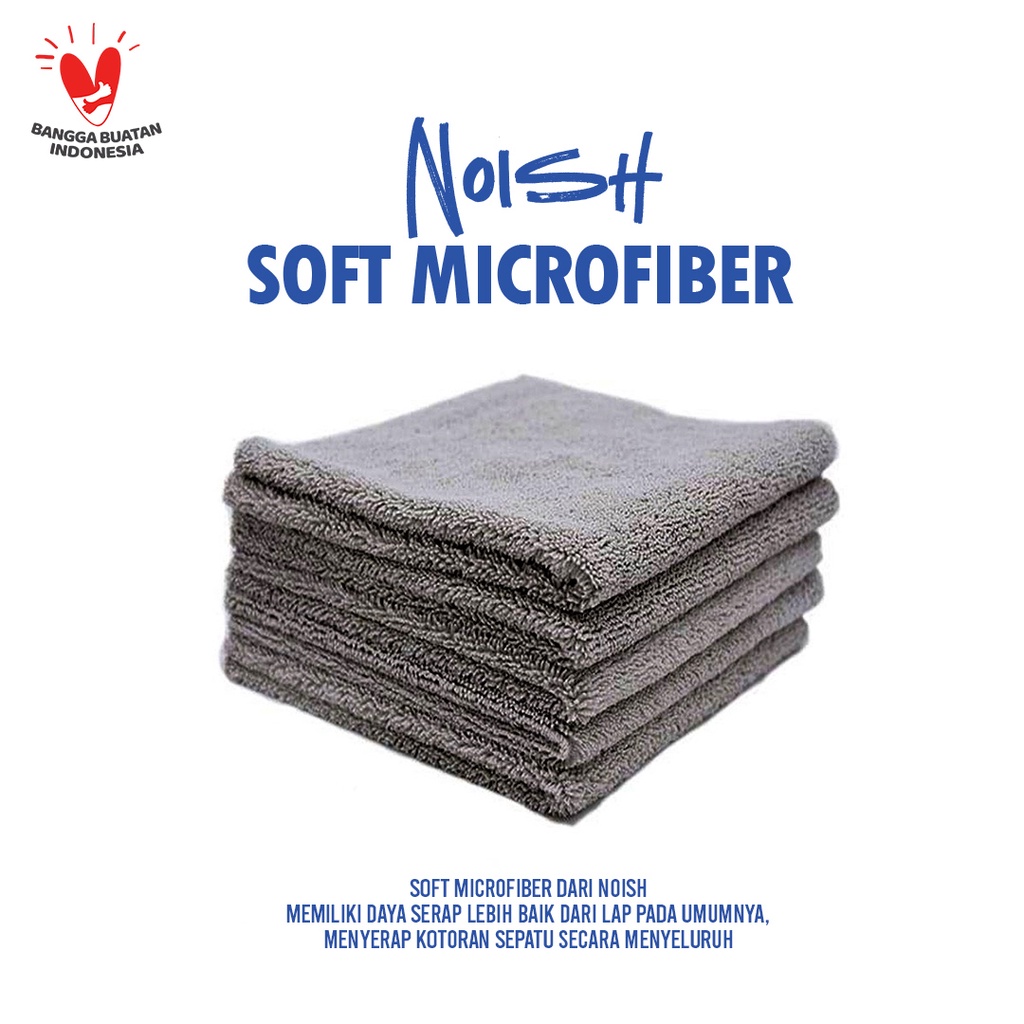 Kain Lap Microfiber Serba Guna Mobil dan Pembersih Sepatu Dapur dua sisi 30x30cm (NOISH)