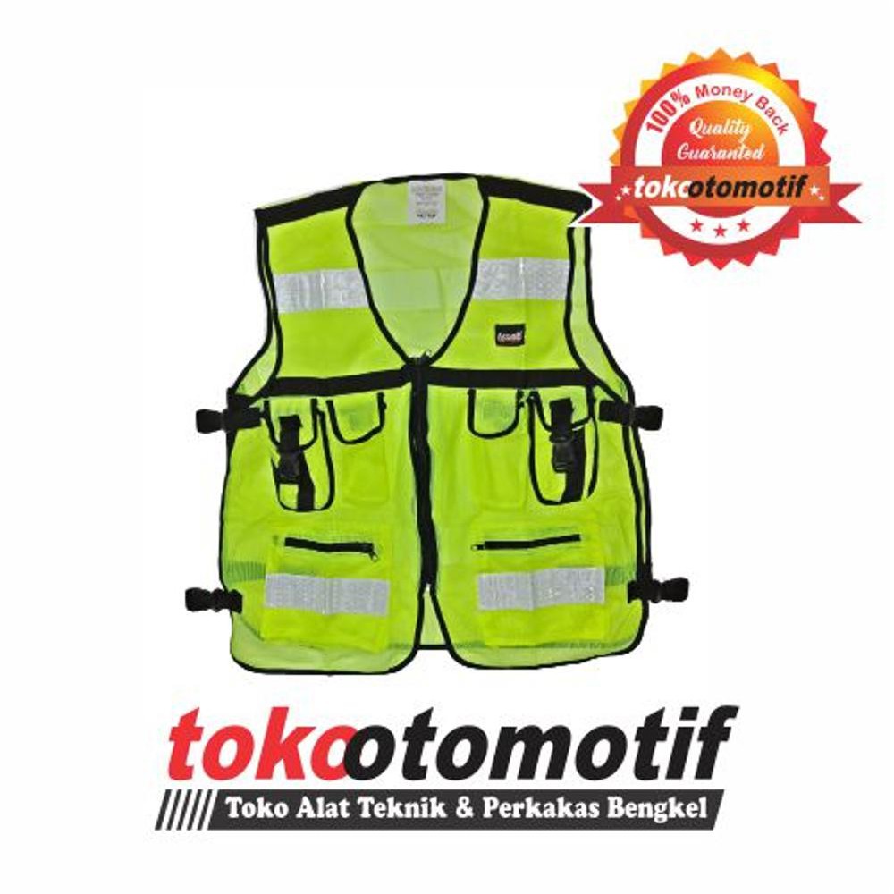 Rompi Jaring 6 Kantong Safety Vest Scotlite Scotlight Hijau - rompi jaket proyek - motor  touring