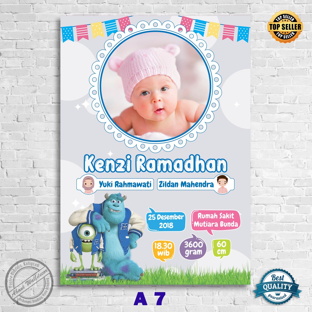 Abani Store Custom Biodata Bayi Edit Foto Kelahiran Anak Bio Baby Desain Menarik Soft File Saja-A 7