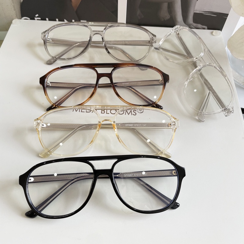 (YUZHU) COD Korea Fashion Style Aviator Frame Kacamata Untuk Wanita/Pria Kacamata Anti Radiasi