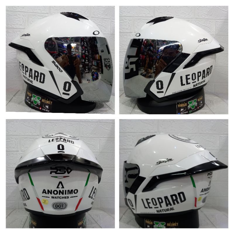 HELM RSV SV300 SOLID WHITE PAKET GANTENG DOUBLE VISOR