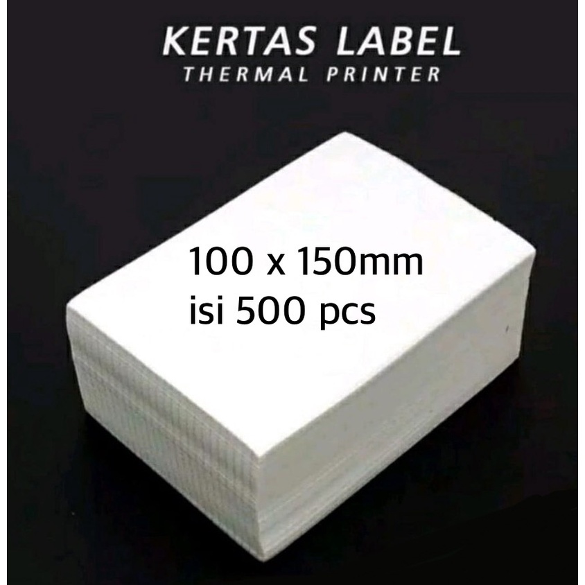 WJ1472 Kertas Thermal Label Lipat Barcode 100x150mm A6 Isi 500 Pcs