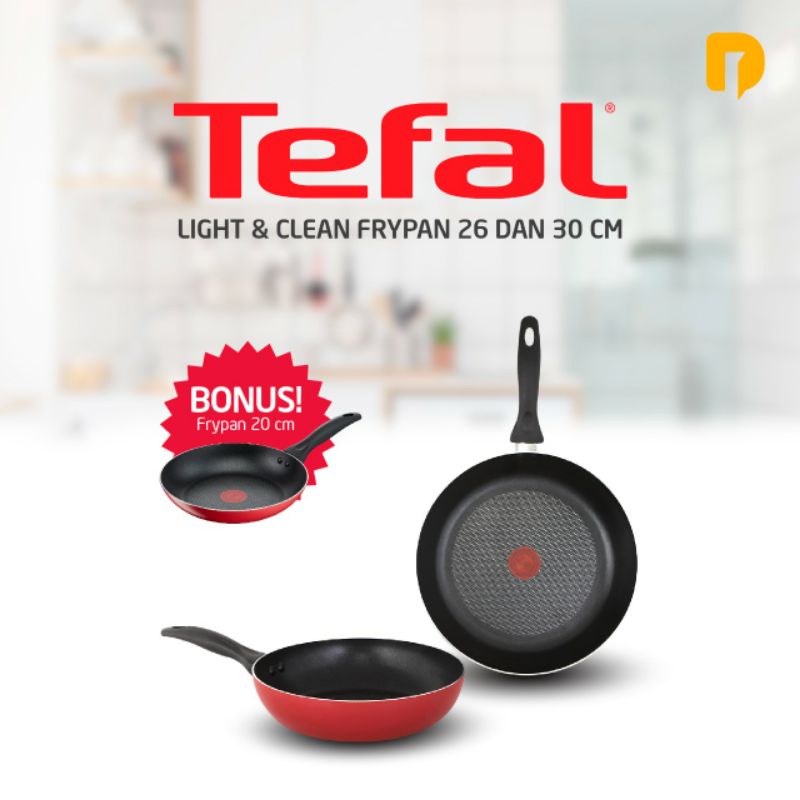 Tefal Light & Clean Frypan & Wok Pan Wajan Anti Lengket