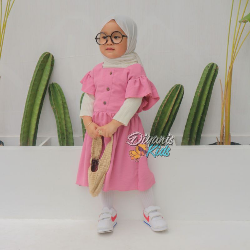 DESINTA-Dress anak| Dress baju anak perempuan bahan crincle airflow | Dress baju bayi | Gaun pesta anak bayi USIA 0-7 tahun ori diyanis kids