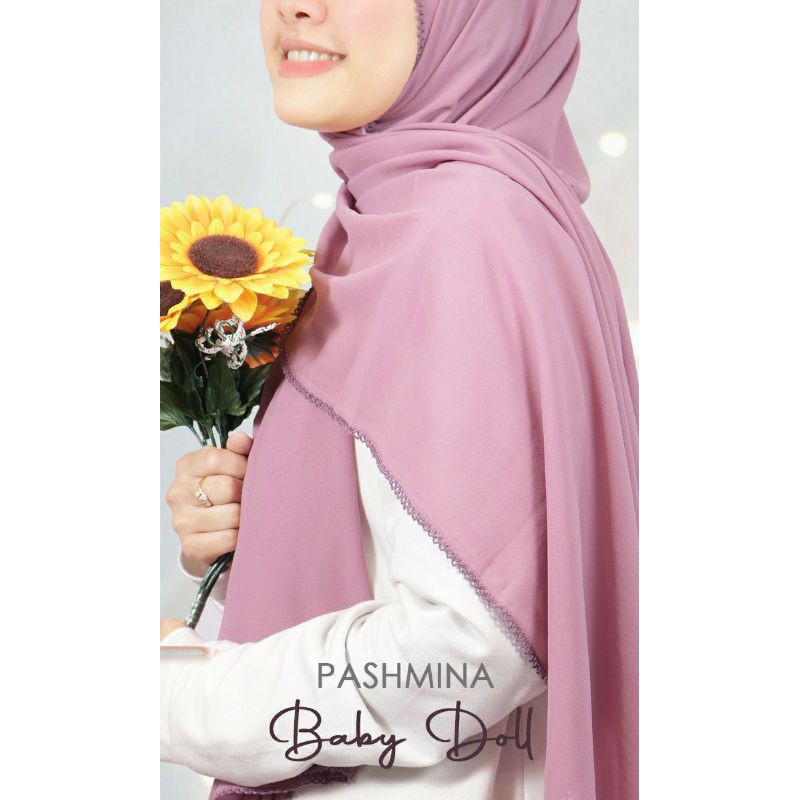 Pashmina Picot Lace Crochet Embroidery Ceruty Babydoll ORI Helwa ANSANIA