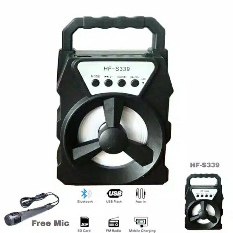 Speaker Bluetooth Portable 3inch HF-S339 Free Microphone