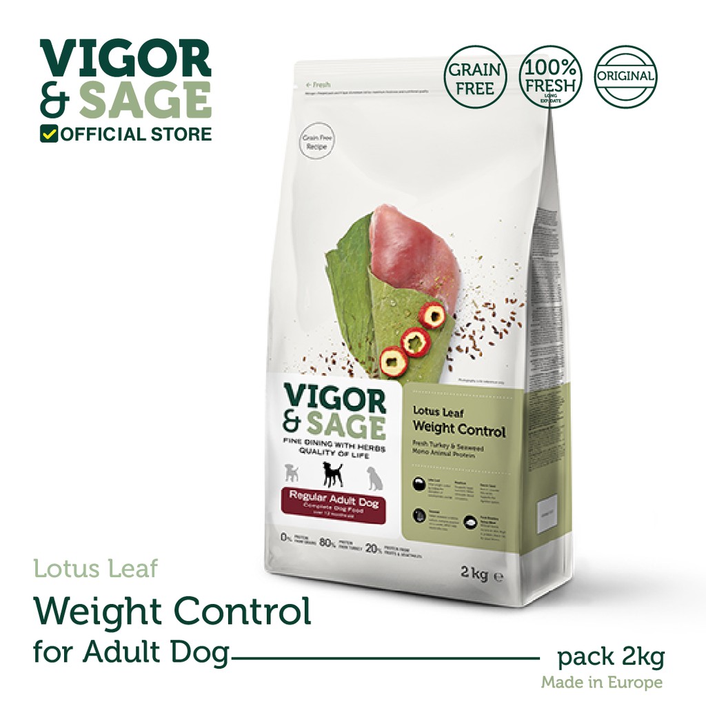 Jual Vigor Sage Lotus Leaf Weight Control Dog Food 2 Kg Indonesia Shopee Indonesia