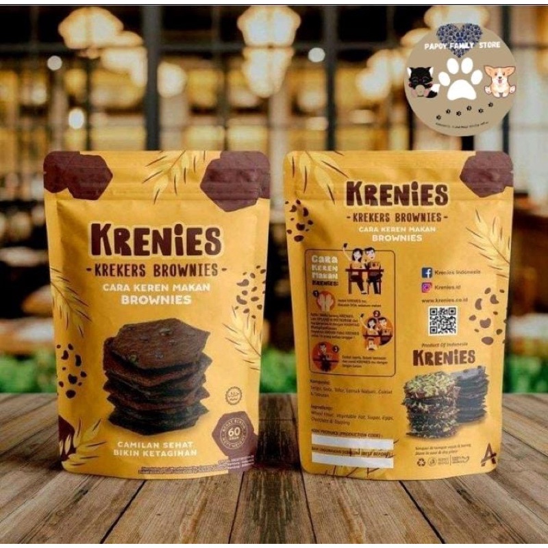 

Krenies Makanan Ringan Krekers Brownies CHOCO CHIPS 60gr