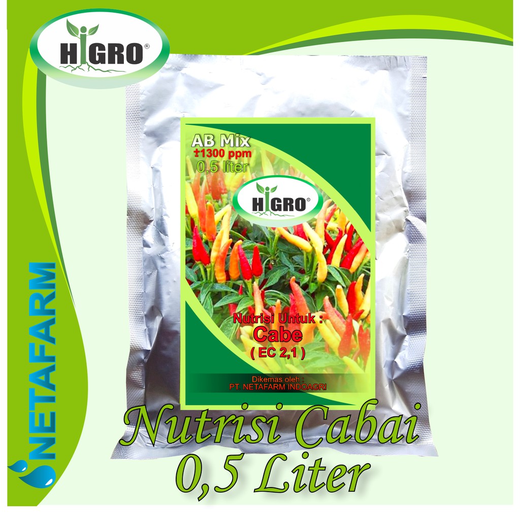 HiGRO - Nutrisi Hidroponik AB Mix Cabai 0,5 liter