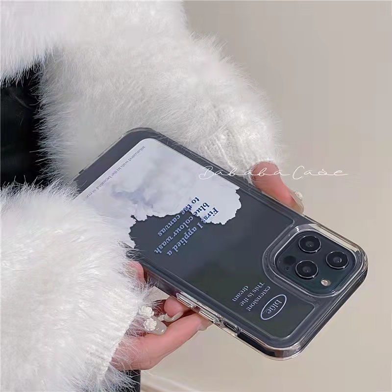 Case Bahan Akrilik Transparan Motif Awan 13 Pro 13prm Untuk iPhone 11 7Plus 8Plus Xr XS 13 12 Pro Max