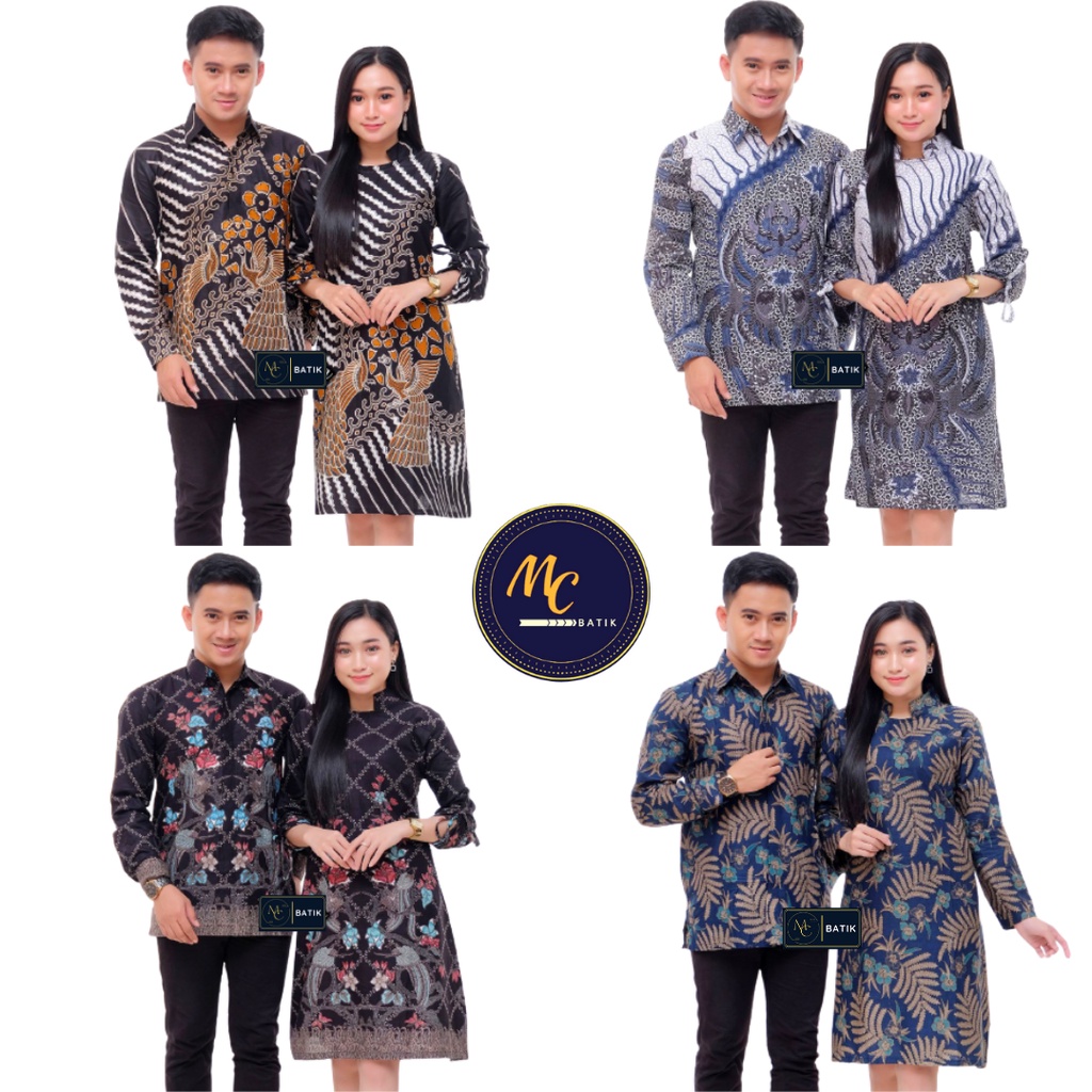 MCbatik Couple | Couple Batik Tunik Kemeja Lengan Panjang Terbaru